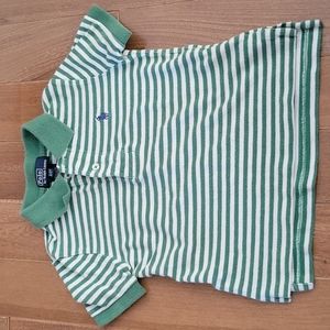 Ralph Lauren Toddler Boys Polo | Short Sleeve | Green and White Stripe | Size 2T